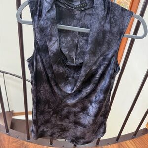 Theory Women's Blue and Gray Sleeveless Blouse